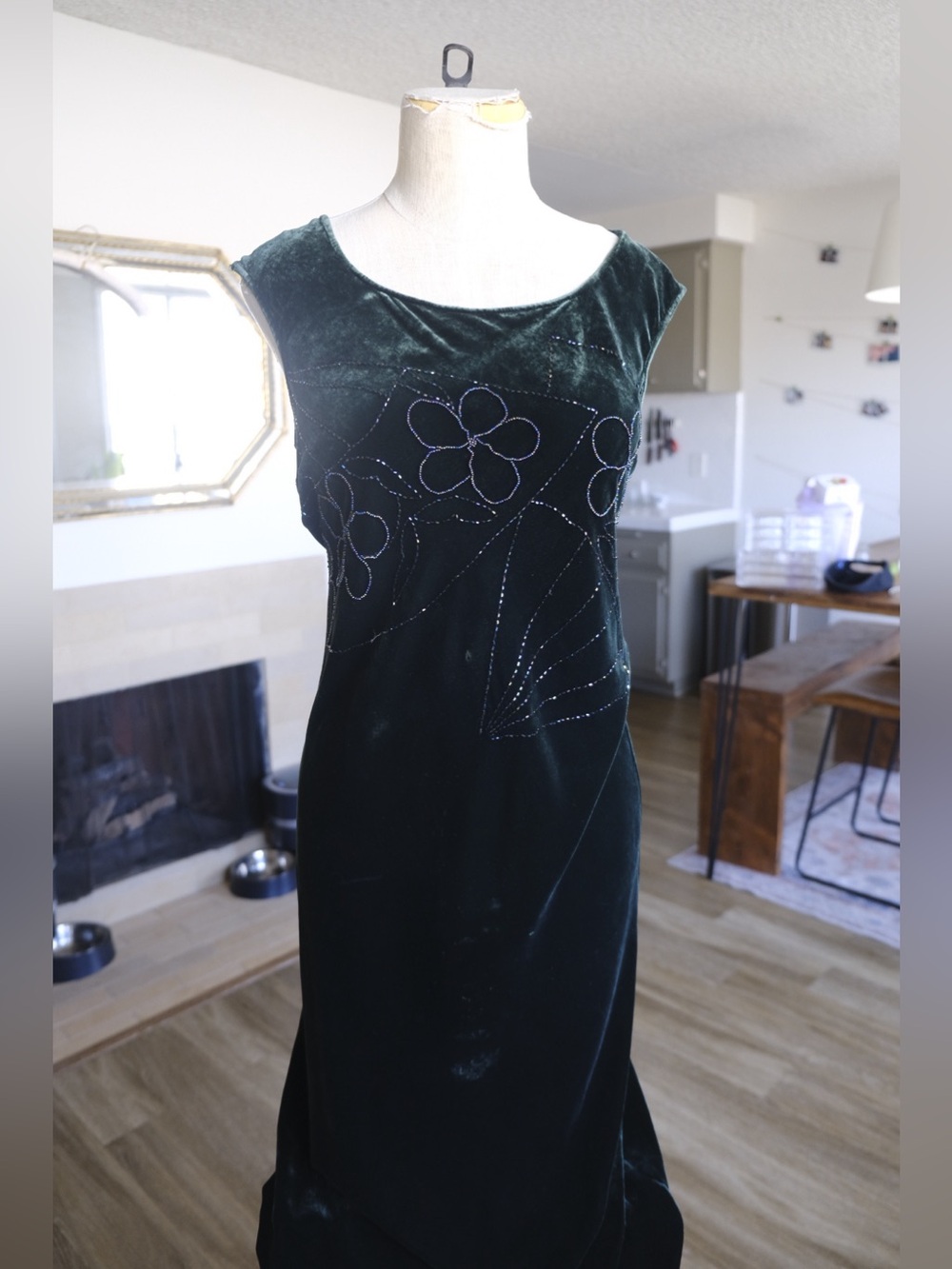 citron santa monica emerald green velvet dress